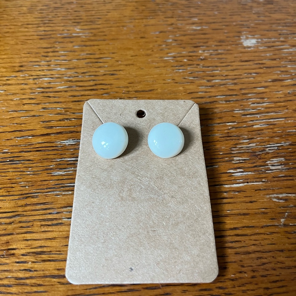 Elegant White Stud Earrings